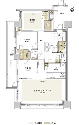 ザ・ライオンズ覚王山 間取り D2