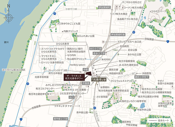 ザ・ライオンズ枚方光善寺タワー 現地案内図