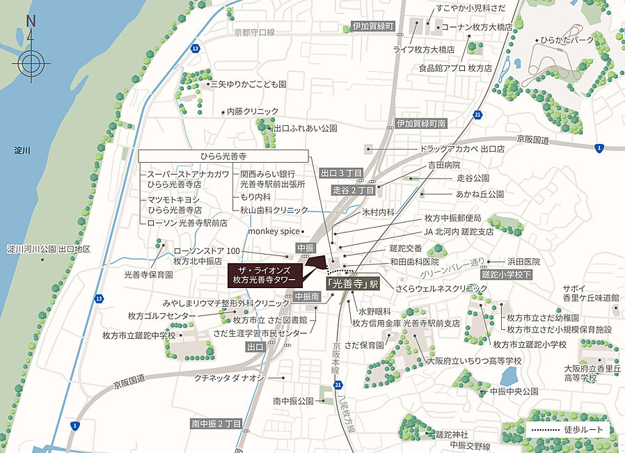 ザ・ライオンズ枚方光善寺タワー：案内図