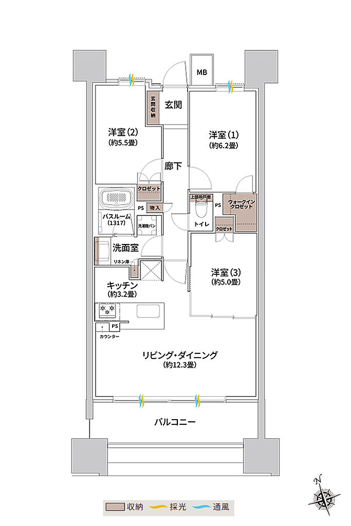 ザ・ライオンズ枚方光善寺タワー 間取り E