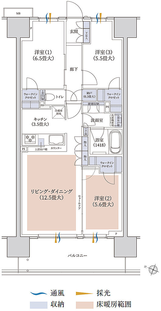 ブランズシティ千葉ニュータウン中央 間取り WC