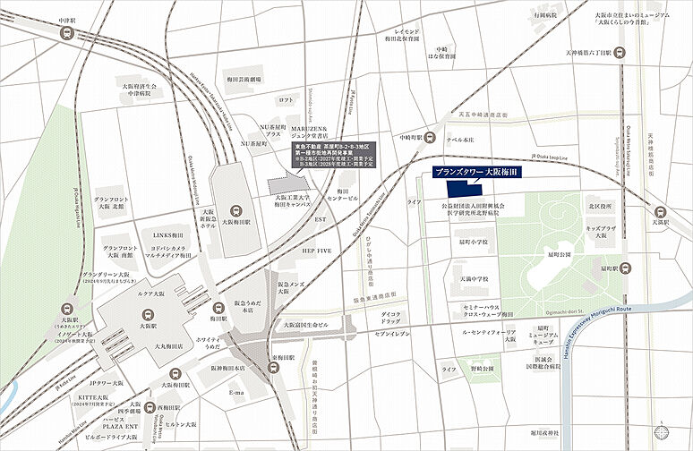 ブランズタワー大阪梅田 現地案内図