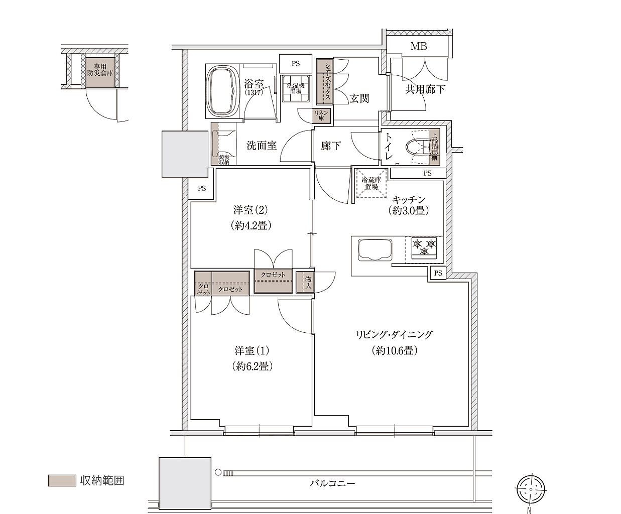 ブランズタワー大阪梅田 間取り S