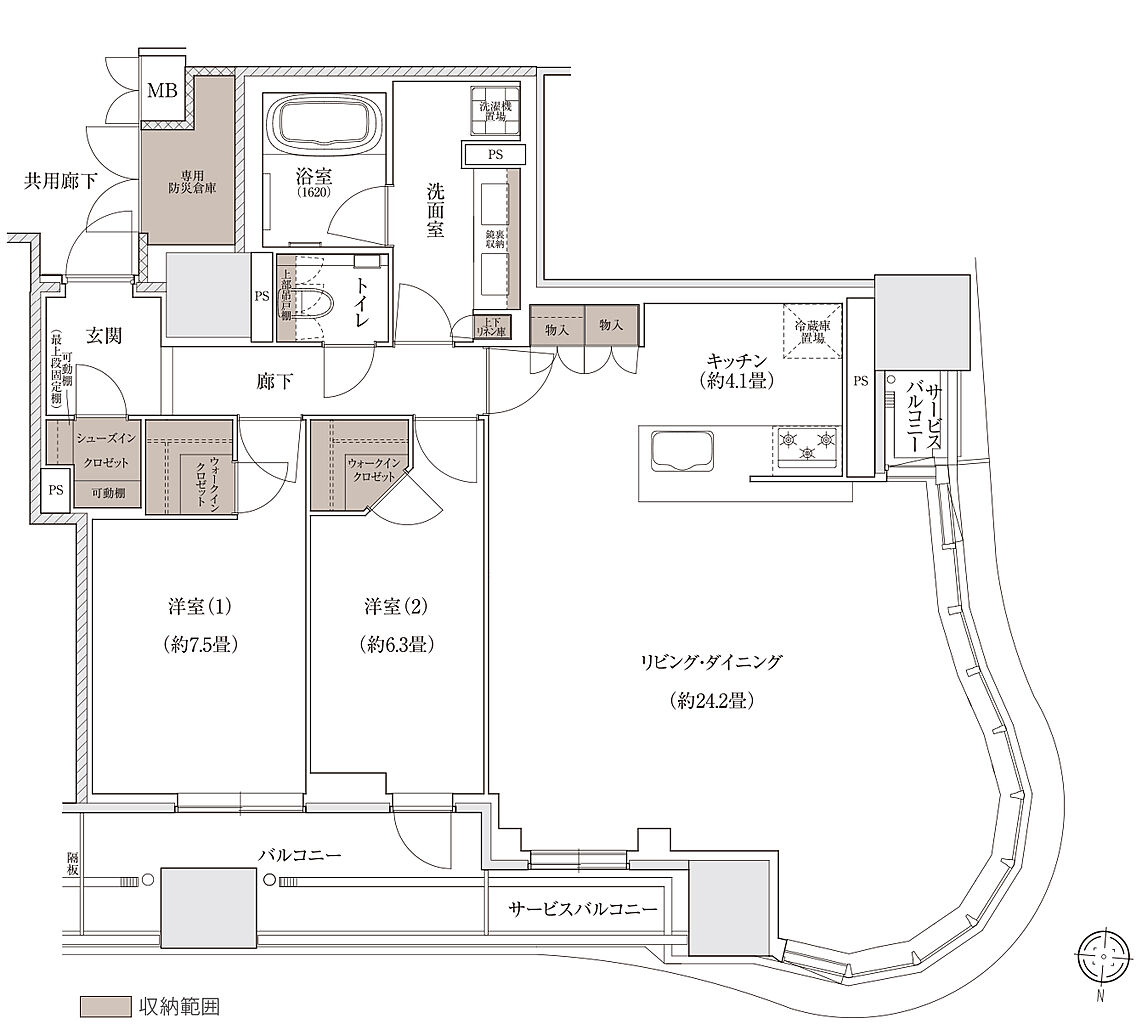 ブランズタワー大阪梅田 間取り T