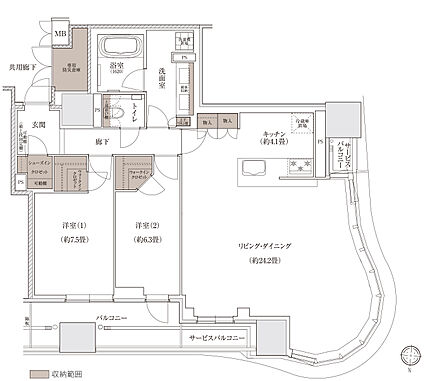 ブランズタワー大阪梅田 間取り T