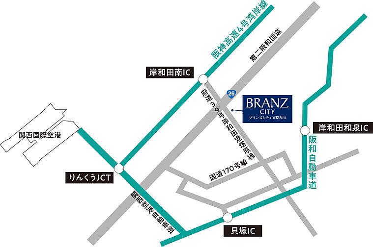 ブランズシティ東岸和田 アクセス図