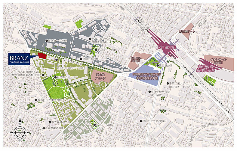 ブランズ津田沼奏の杜二丁目 現地案内図