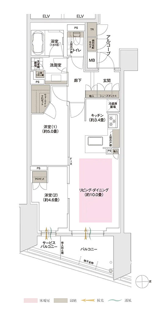 ブランズ京都河原町通 間取り L