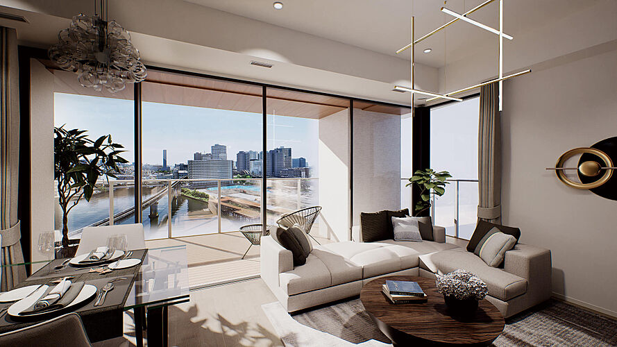 ブランズ芝浦 リビング・ダイニング完成予想CG