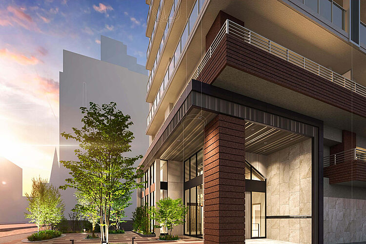 ブランズ札幌大通東 エントランスアプローチ・GREEN TERRACE（公開空地）完成予想CG