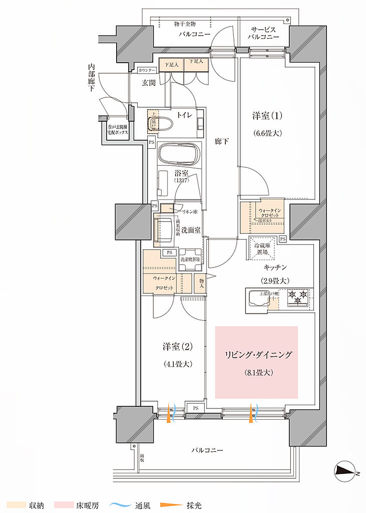 ブランズ札幌大通東 間取り E
