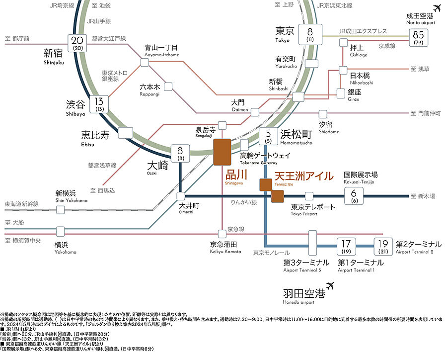 ブランズシティ品川テラス：交通図