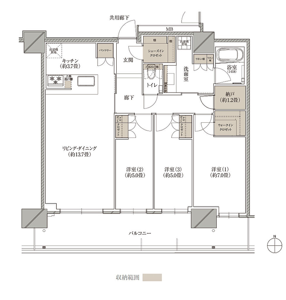 ブランズタワー西宮 間取り SF