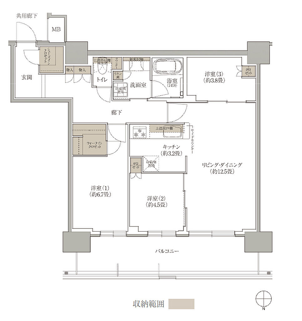 ブランズタワー西宮 間取り X