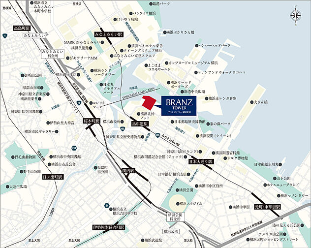 ブランズタワー横浜北仲 現地案内図