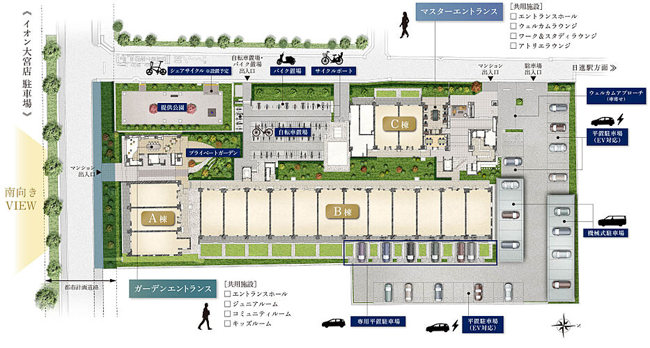 ブランズ大宮日進ビアレ 敷地配置イラスト