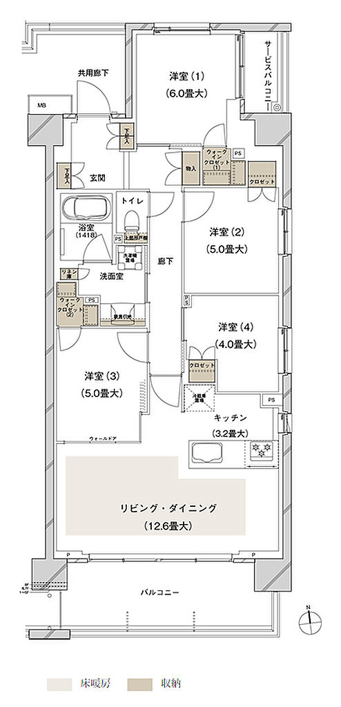 ブランズシティ船橋ビアレ 間取り 2-A2