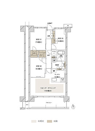 ブランズシティ船橋ビアレ 間取り 2-N