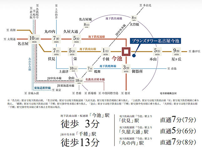 ブランズタワー名古屋今池 アクセス図