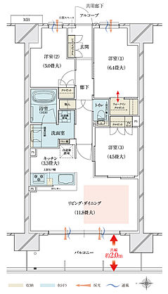 ブランズシティ大津京 間取り DE