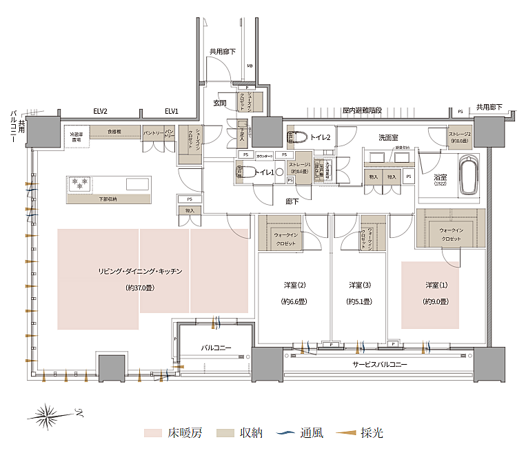 Brillia Tower 北浜 間取り M