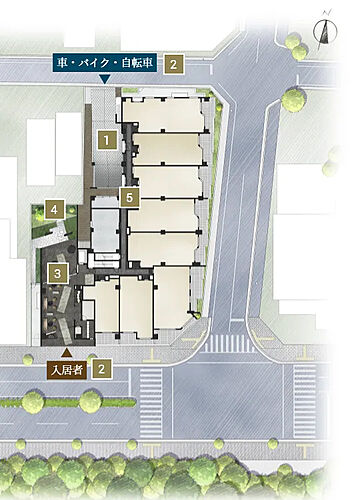 Brillia 京都北山 The Residence 敷地配置図完成予想イラスト