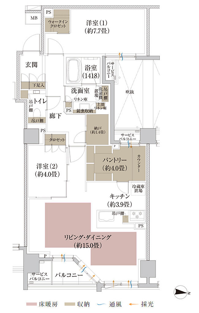 Brillia 京都北山 The Residence 間取り D2【セレクトプラン2】