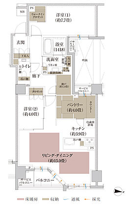 Brillia 京都北山 The Residence 間取り D2【セレクトプラン2】