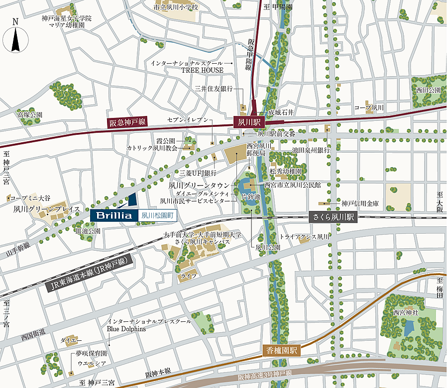 Brillia 夙川松園町：案内図