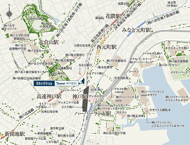 Brillia Tower 神戸駅前 現地案内図