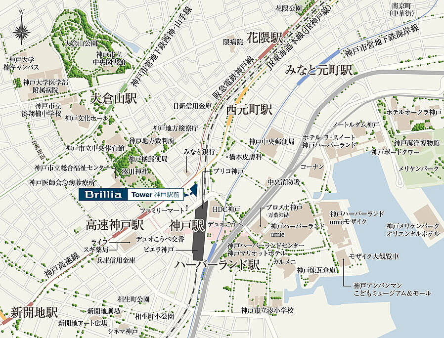 Brillia Tower 神戸駅前：案内図
