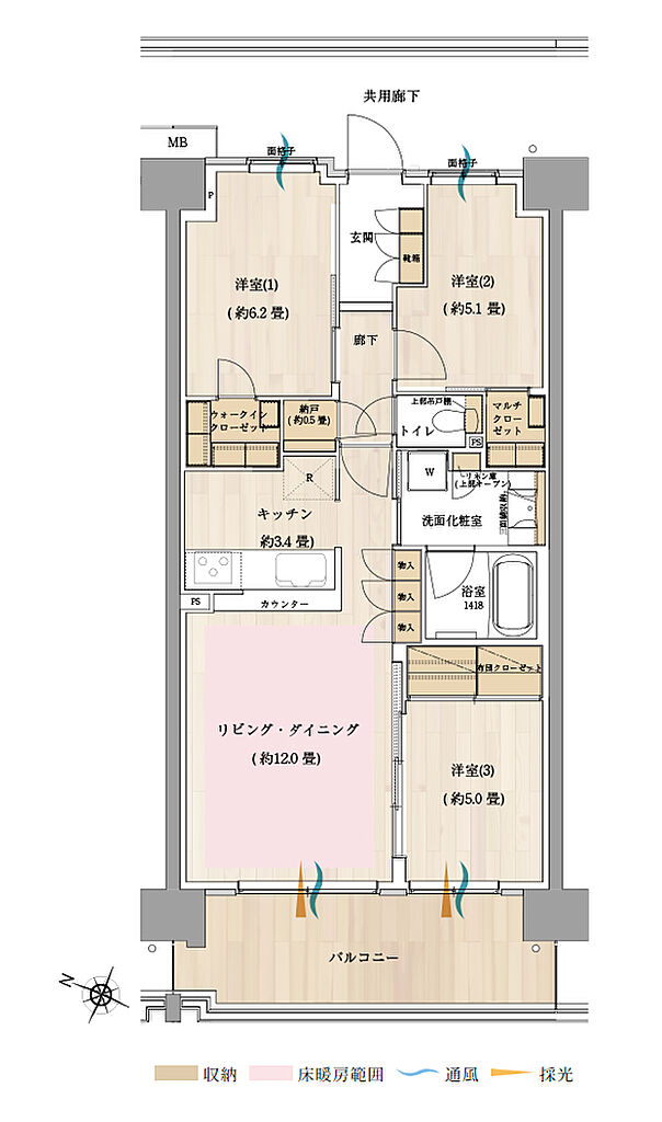 オハナ 松戸ガーデニア 間取り 【CALM SITE】B