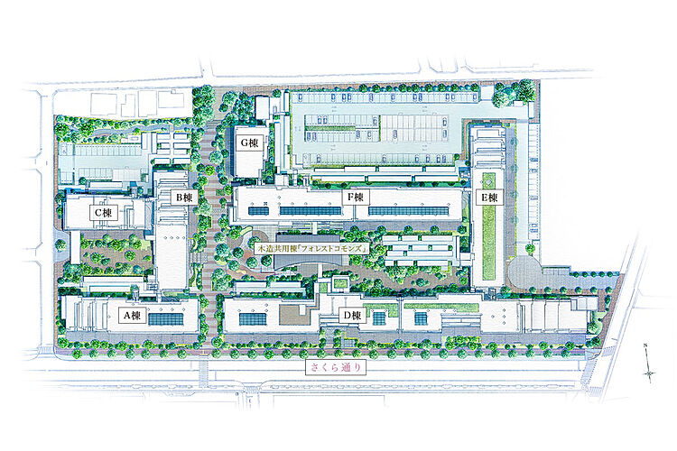 プラウドシティ国立 ( 第2期 3次 ) 敷地配置イラスト