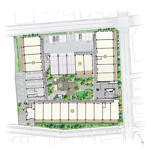 プラウド川崎矢向 ( 第3期 4次 ) 敷地配置図イラスト