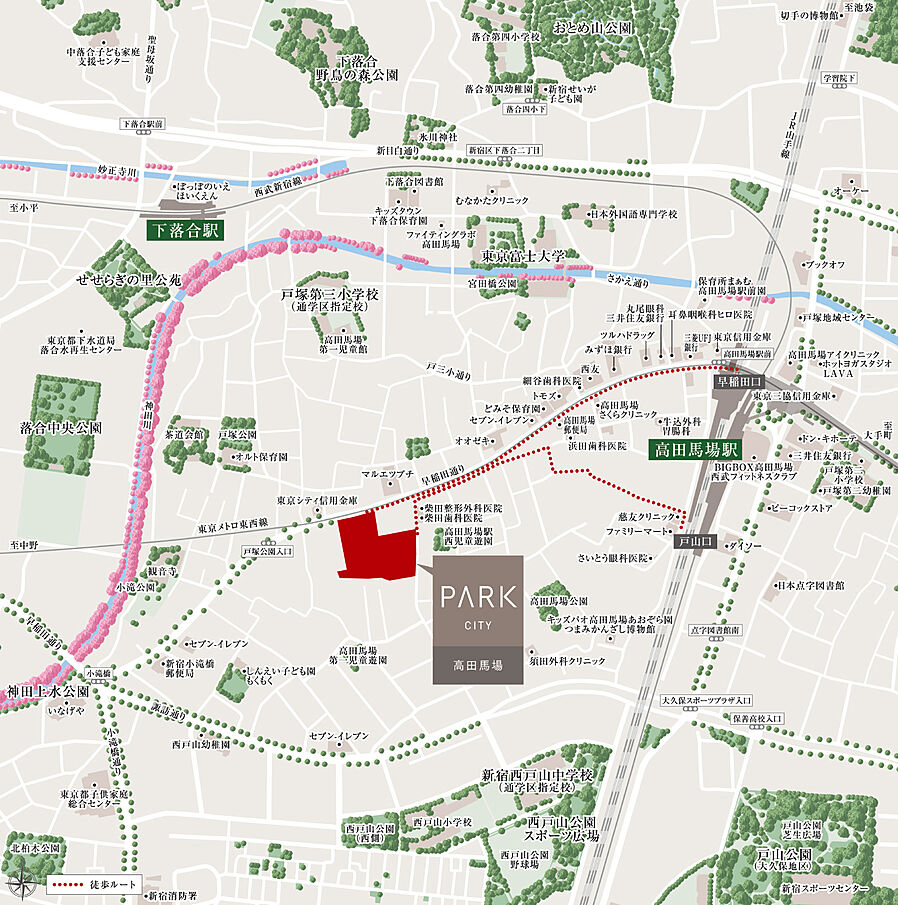 パークシティ高田馬場：案内図