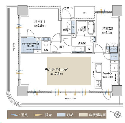 パークホームズ仙台中央 間取り I【MENU1】