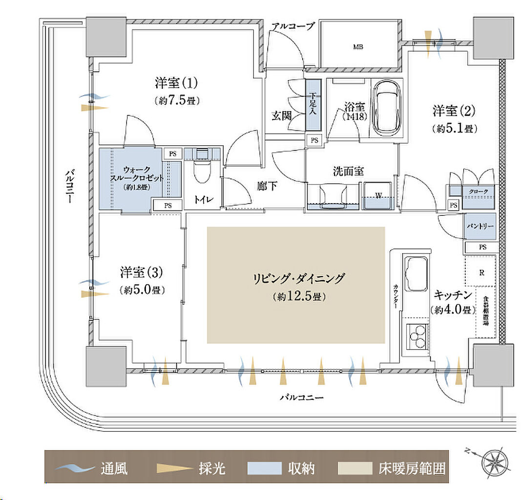 パークホームズ仙台中央 間取り I【MENU2】