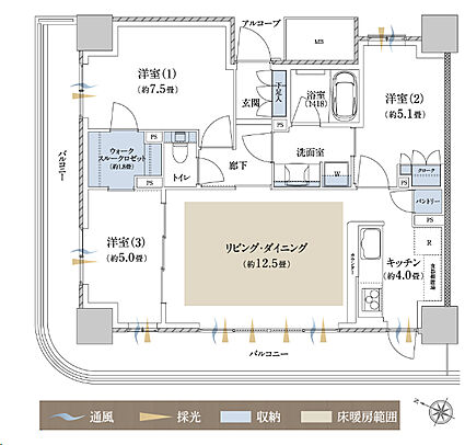 パークホームズ仙台中央 間取り I【MENU2】