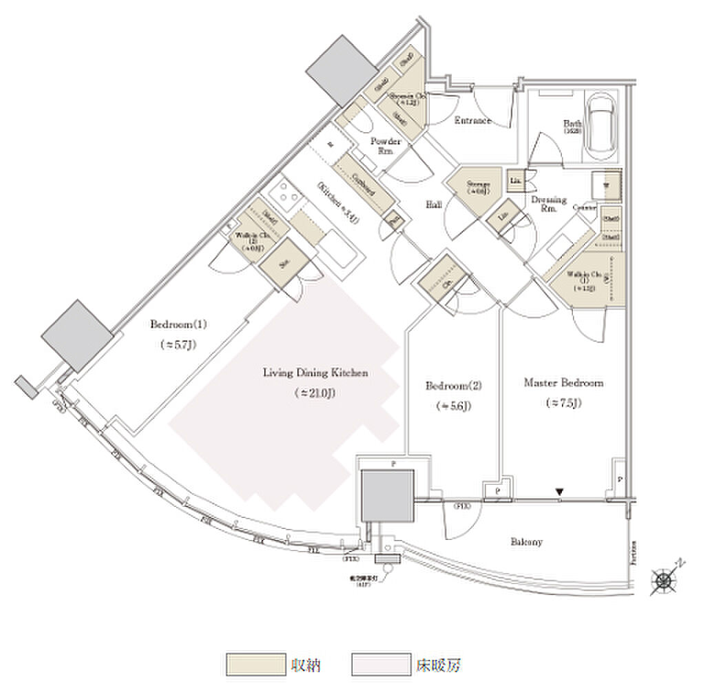 ＴＨＥ　ＴＯＹＯＭＩ　ＴＯＷＥＲ　ＭＡＲＩＮＥ＆ＳＫＹ 間取り W-93Dse