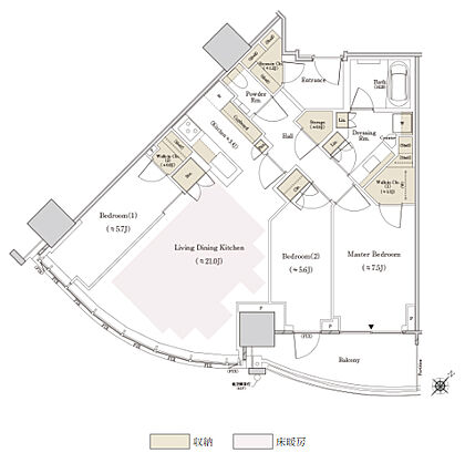 ＴＨＥ　ＴＯＹＯＭＩ　ＴＯＷＥＲ　ＭＡＲＩＮＥ＆ＳＫＹ 間取り W-93Dse