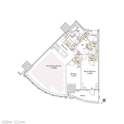 ＴＨＥ　ＴＯＹＯＭＩ　ＴＯＷＥＲ　ＭＡＲＩＮＥ＆ＳＫＹ 間取り W-84Bnw【MENU】