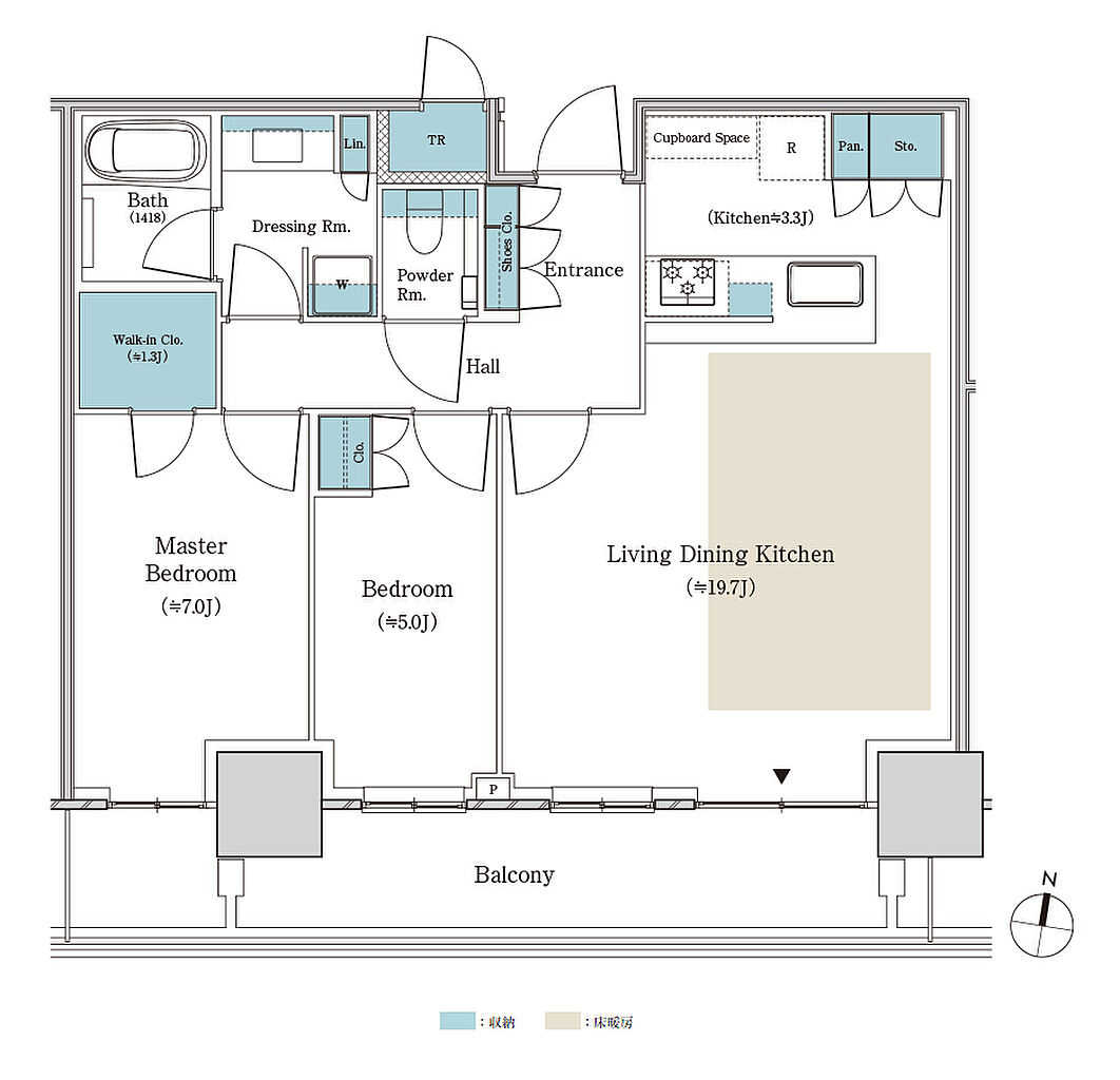 パークタワー大阪堂島浜 間取り S-73Bs【MENU】