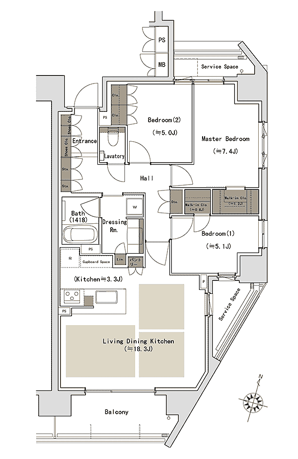 パークホームズ一社 間取り 83C