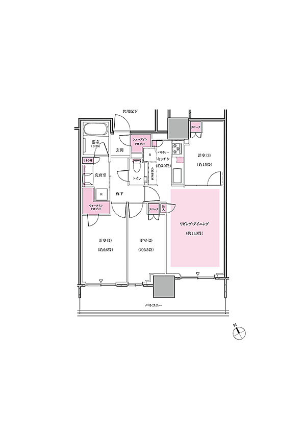 リーフシティ市川　ザ・タワー 間取り S69A