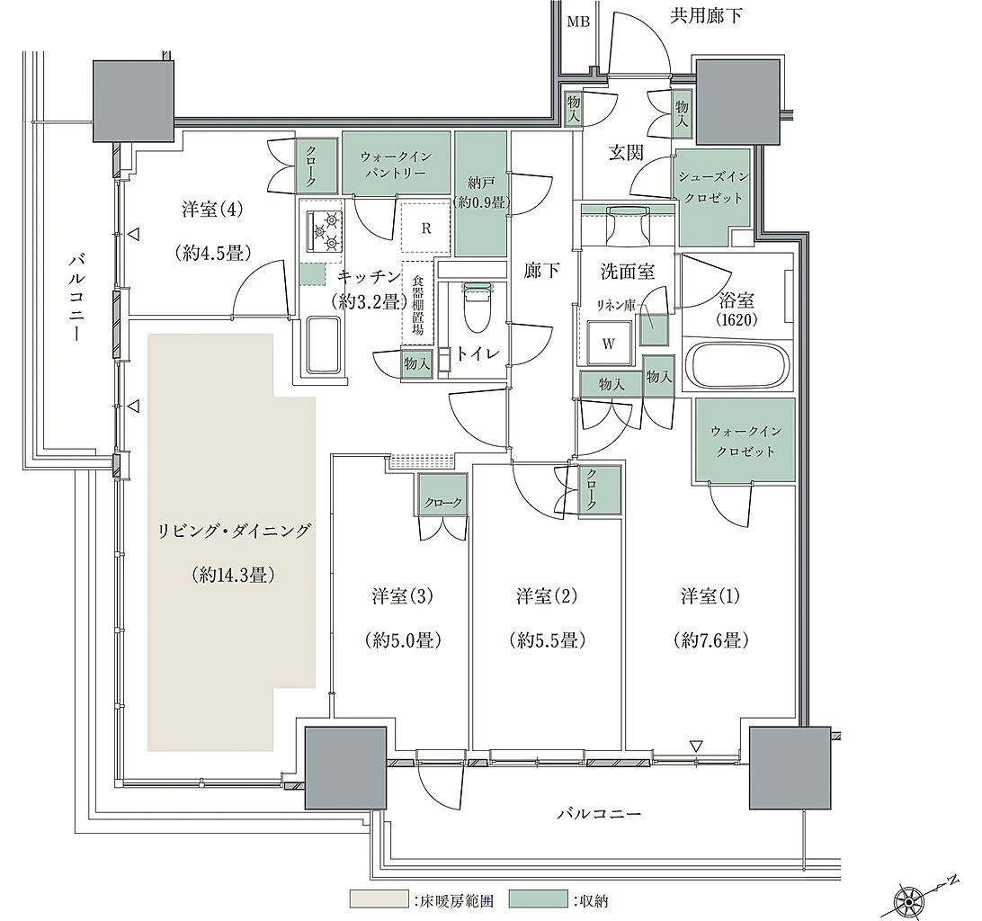 リーフシティ市川　ザ・タワー 間取り SE93A