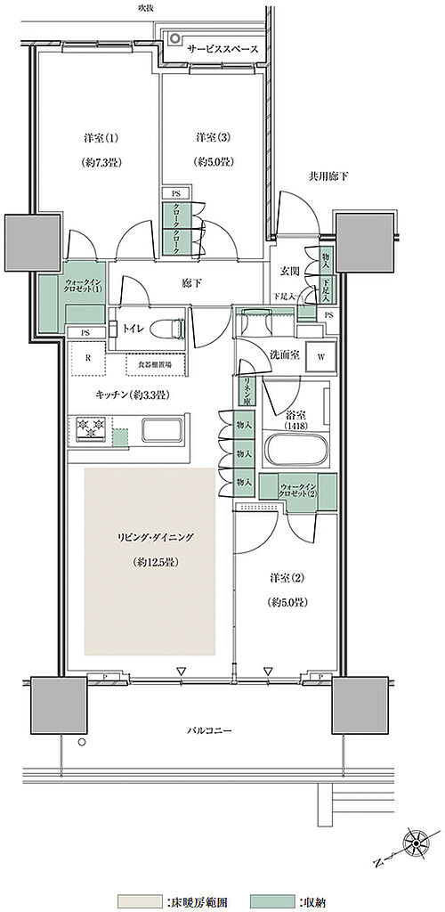 リーフシティ市川　ザ・タワー 間取り W73I
