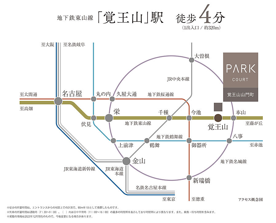 パークコート覚王山山門町：交通図