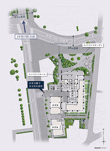 パークタワー川口本町 敷地配置イラスト