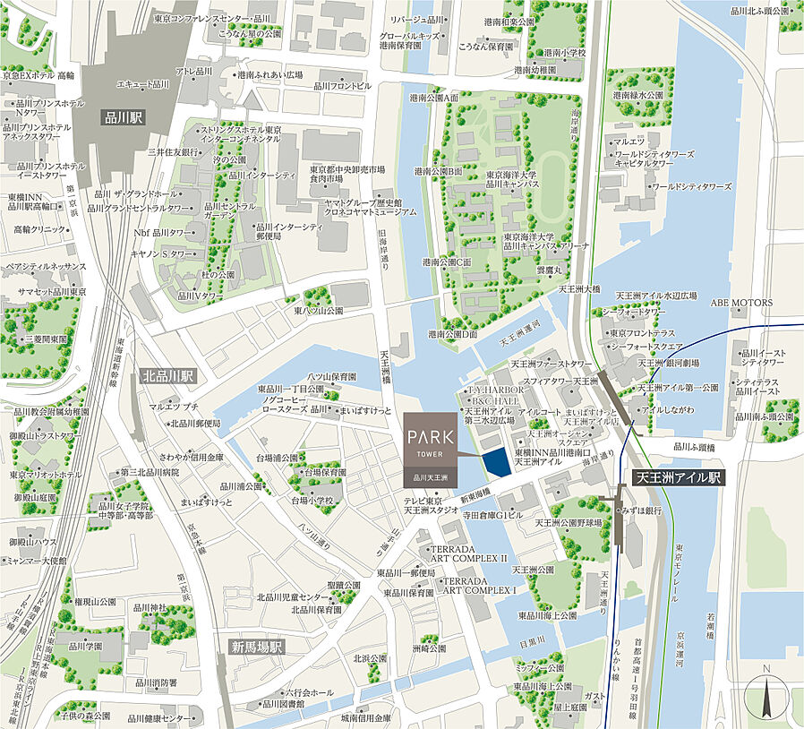 パークタワー品川天王洲：案内図