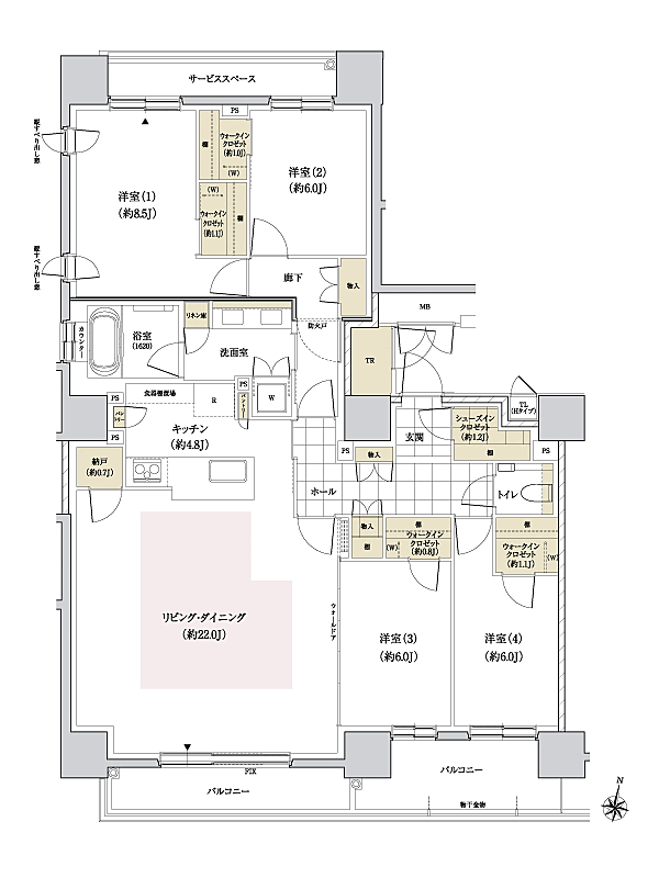 パークホームズ円山表参道フロント 間取り H